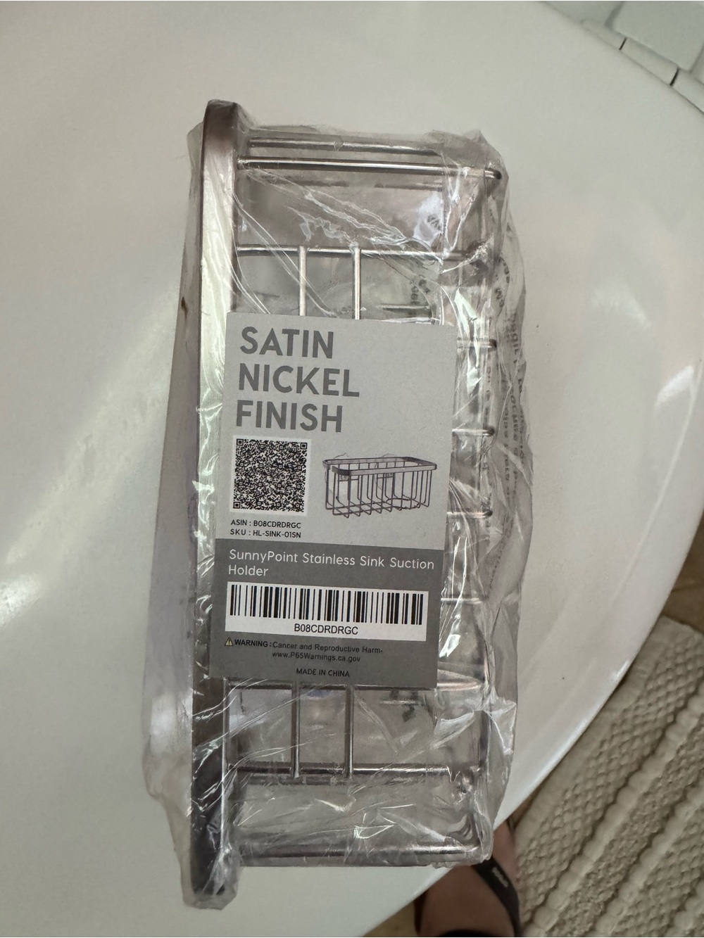 Satin Nickel Finish Stainless Sink Suction Holder